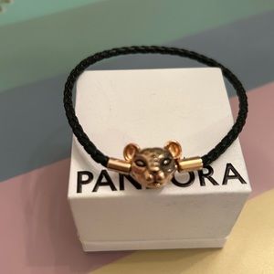 Retired Leather Leopard Pandora Bracelet